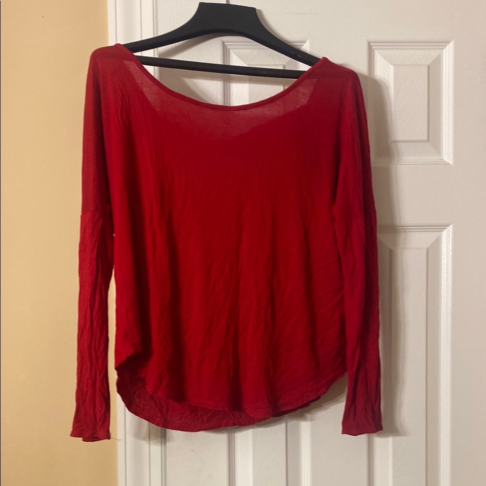 Red Long Sleeve Blouse